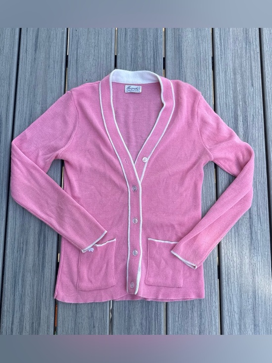 Lacoste Sweaters - Vintage Lacoste Pink Button-Front Cardigan Sweater Small
